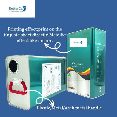 comprare Latta quadrata del metallo 5L, latte vuote di gallone della pittura per l'agente indurente del rivestimento più sottile online manufacture