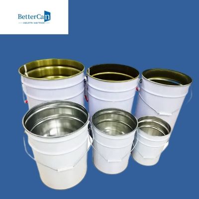 comprare Secchio bianco del metallo 20L, secchio del metallo da 5 galloni con la chiusura del coperchio a chiave online manufacture