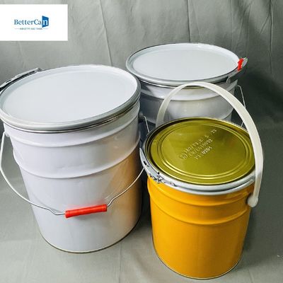 comprare 0.35mm White Coating Metal Bucket con manico 5 Litri Lock Ring Bucket online manufacture