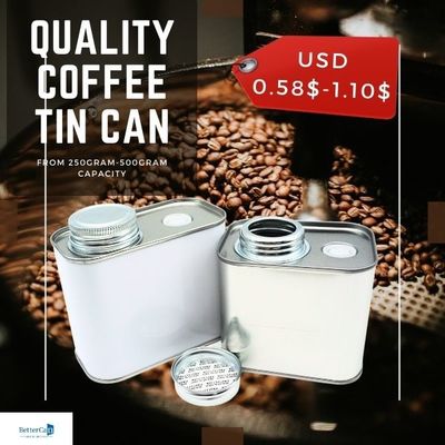 caffè Bean Tin Rust Resistant Square Tea Tin Cans del metallo 9Oz