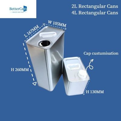 La pittura industriale vuota inscatola 4 litri Tin Containers rettangolare