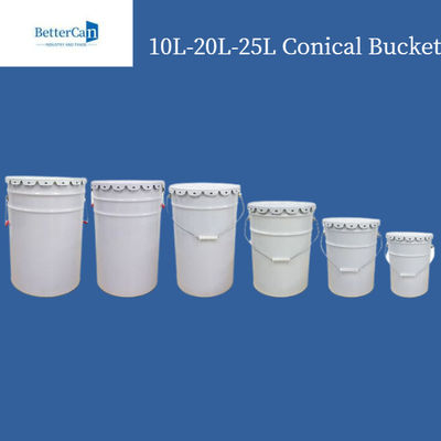 20L bianco Pail Bucket, un tamburo d'acciaio accatastabile da 20 litri con la maniglia d'acciaio