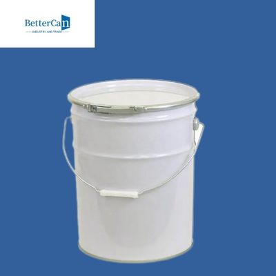 esterno bianco del secchio della pittura del metallo del giro 20L con la copertura del metallo
