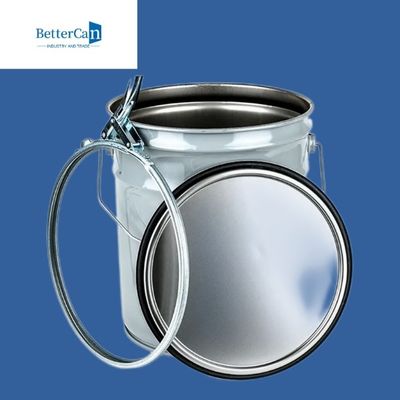 La latta della pittura per esterni del metallo, svuota l'acciaio Pail With Lid da 5 galloni