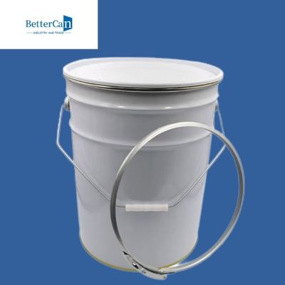 esterno bianco del secchio della pittura del metallo del giro 20L con la copertura del metallo