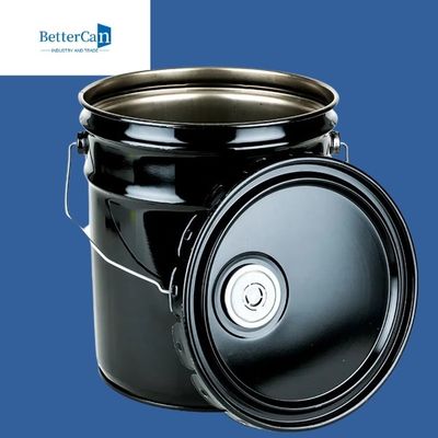 secchio della pittura del metallo di 0.32mm-0.43mm    secchio del nero 20l con il coperchio