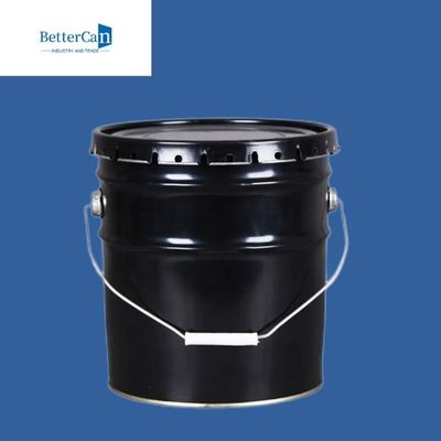 Olio chimico secchi del metallo da 5 galloni, secchio del nero di 20 litri con la maniglia