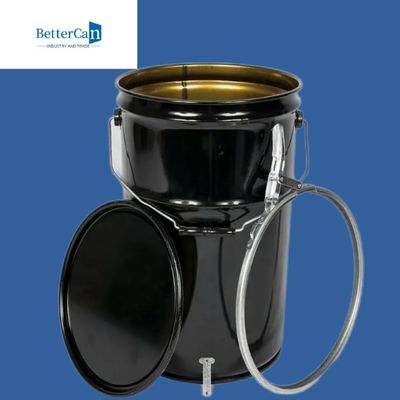 secchio della pittura del metallo di 0.32mm-0.43mm    secchio del nero 20l con il coperchio