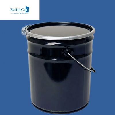 Olio chimico secchi del metallo da 5 galloni, secchio del nero di 20 litri con la maniglia