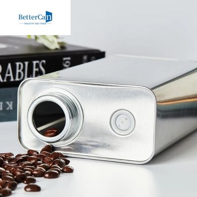 Caffè quadrato vuoto Bean Tin Container 18Oz L95mm*W75mm*H115mm