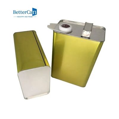 Latta dell'olio per motori ISO90001 latte d'imballaggio del metallo di stile di gallone F di 4 litri 1 con il coperchio del metallo