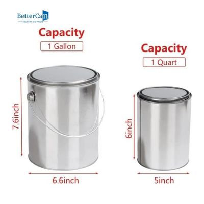 Una pittura Tin Cans Round Empty Quart da 1 litro inscatola per mano solvente
