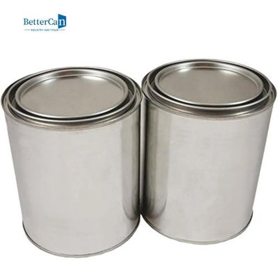 Latte vuote della pittura del metallo da 2 pinte con i coperchi, dimensione Tin Paint Buckets di quarto