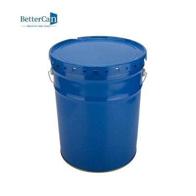 Tin Buckets dipinto durevole, metallo vuoto blu Pail With Lock Ring