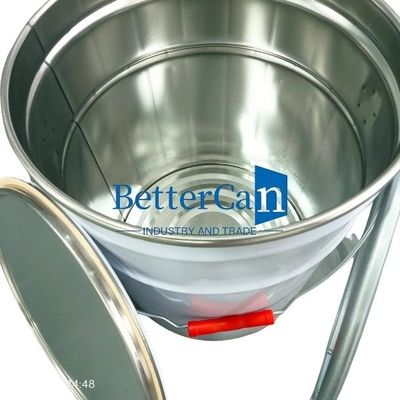 Secchio bianco della pittura 5L un metallo Tin Pail With Lock Ring da 5 galloni