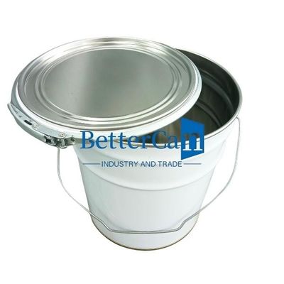 Secchio bianco della pittura 5L un metallo Tin Pail With Lock Ring da 5 galloni