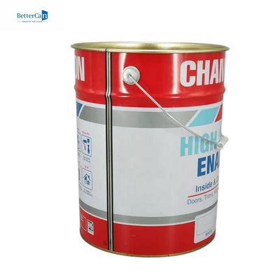 Barattolo di vernice in metallo bianco da 20 litri, secchio di stagno metallico da 5 litri con serratura ad anello, guarnizione in gomma