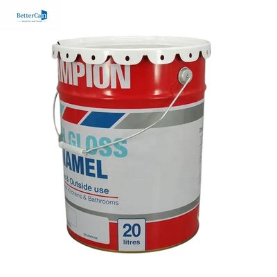Barattolo di vernice in metallo bianco da 20 litri, secchio di stagno metallico da 5 litri con serratura ad anello, guarnizione in gomma