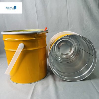 0.35mm White Coating Metal Bucket con manico 5 Litri Lock Ring Bucket