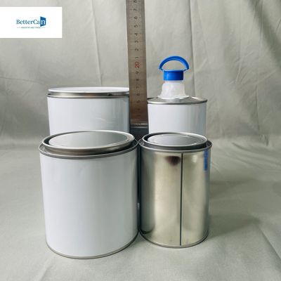 0Spessore di.28 mm Pintura bianca rotonda Lattine di latta con tripla copertura stretta 1 litro quadrato Lattina vuota