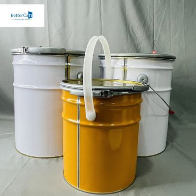 0.35mm White Coating Metal Bucket con manico 5 Litri Lock Ring Bucket