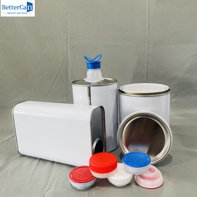 1 litro di lattine vuote rettangolari con tappo di plastica 500 ml di contenitori metallici rotondi