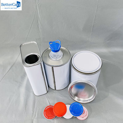 1 litro di lattine vuote rettangolari con tappo di plastica 500 ml di contenitori metallici rotondi