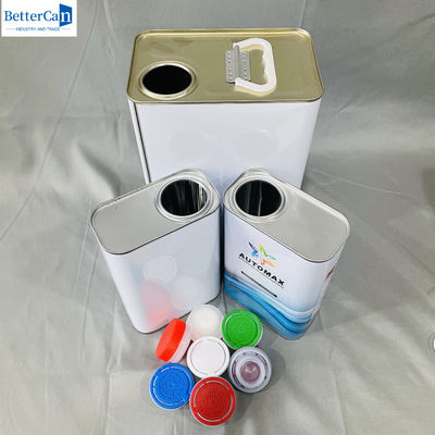 1 litro di lattine vuote rettangolari con tappo di plastica 500 ml di contenitori metallici rotondi